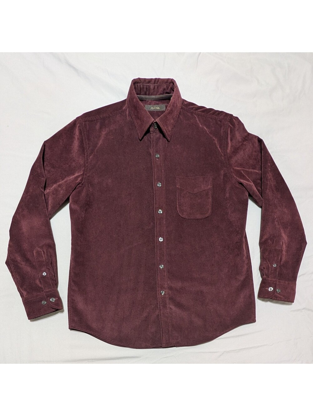 Tasso Elba Men's Medium Corduroy Button Down Shirt Burgundy Maroon Long Sleeve M